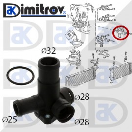 Фланец охладителна течност Audi 80 Seat Toledo Volkswagen Golf Jetta Passat Transporter Фланец охладителна течност Audi 80 Seat Toledo Volkswagen Golf Jetta Passat Transporter